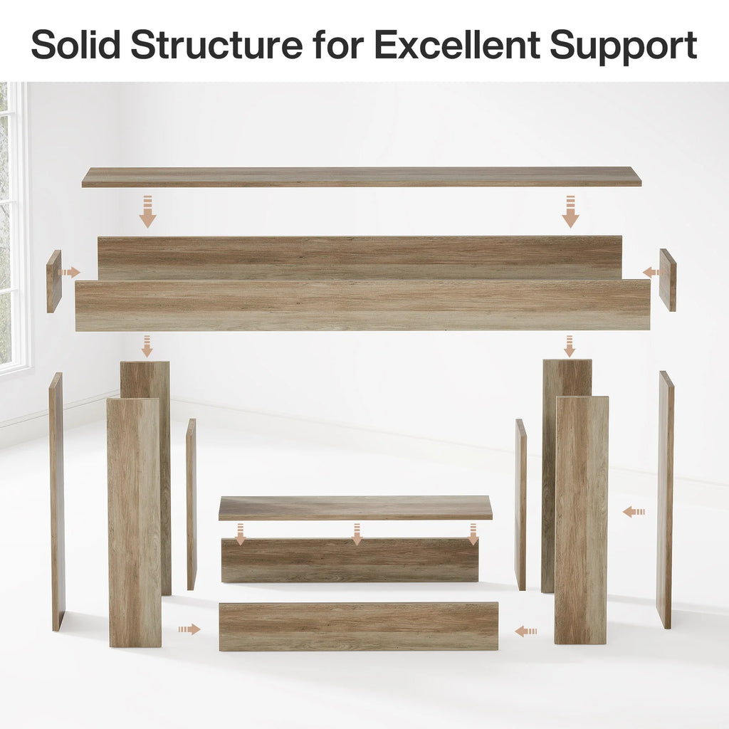 Tribesigns 63" Console Table, Farmhouse 2-Tier Entryway Table with U-Shaped Base, Narrow Long Wood Sofa Table Behind Couch Table
