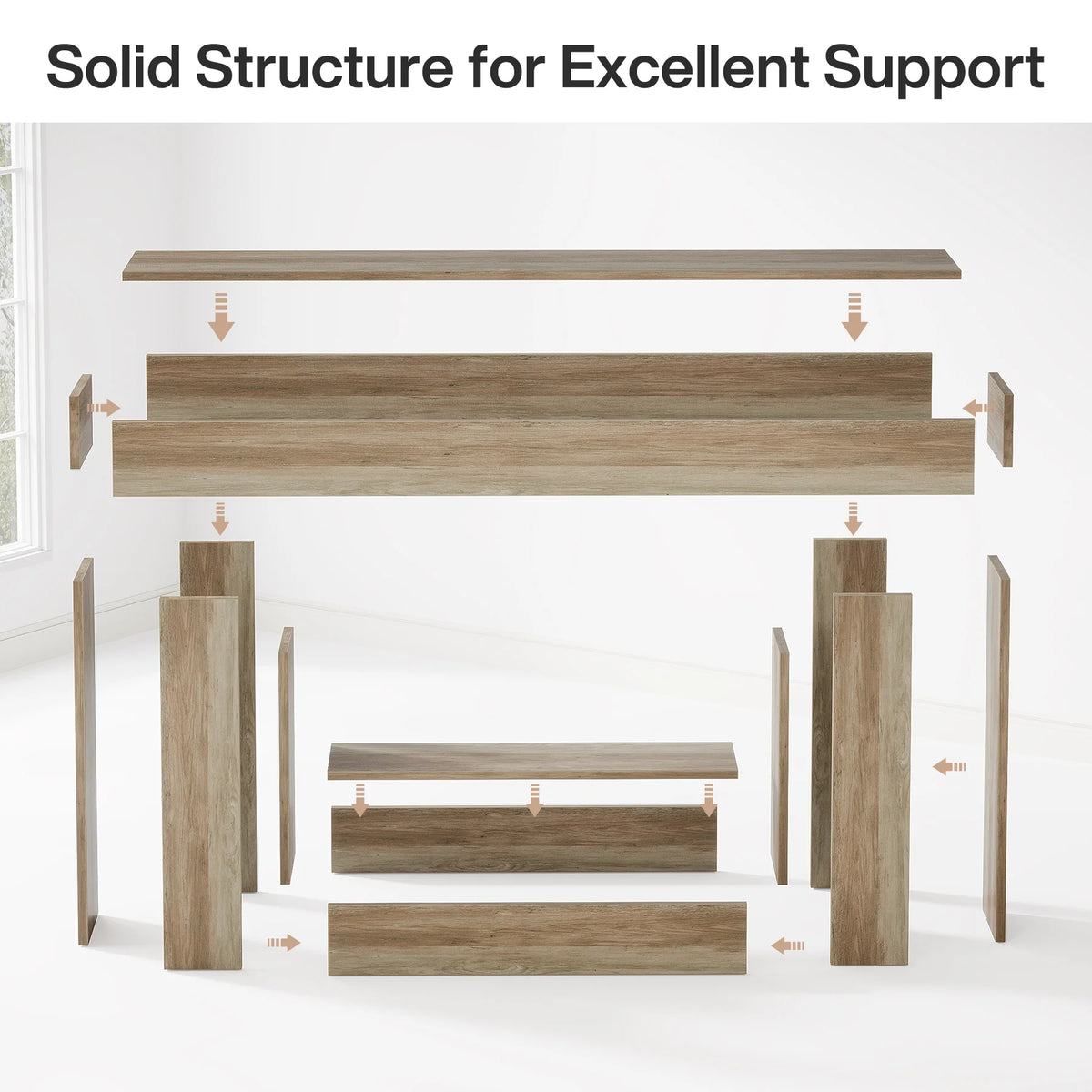 Tribesigns 63" Console Table, Farmhouse 2-Tier Entryway Table with U-Shaped Base, Narrow Long Wood Sofa Table Behind Couch Table